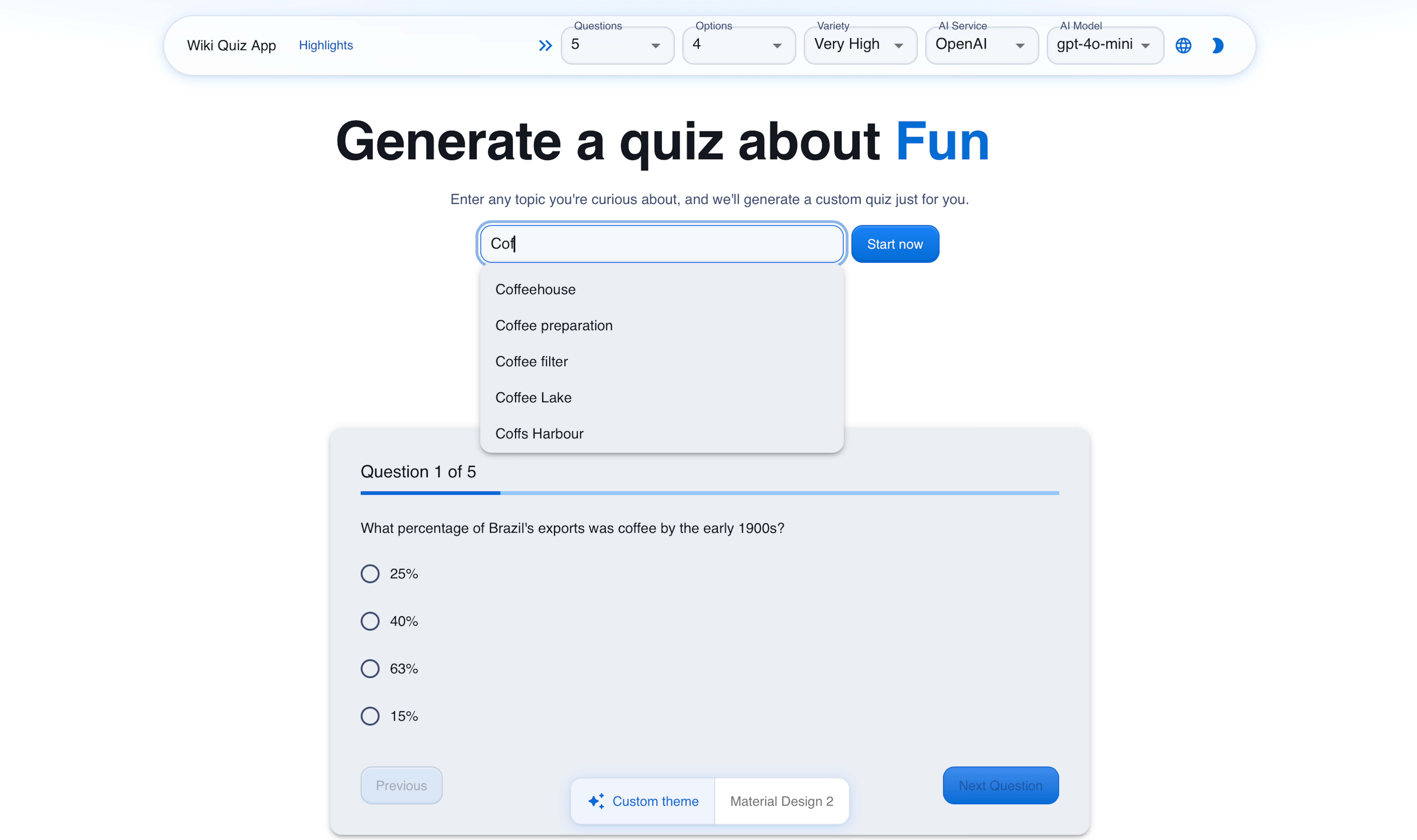 Wikipedia Quiz App